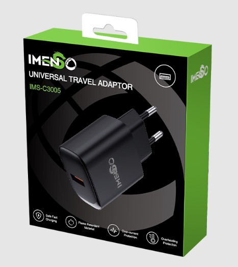 Блок живлення IMENSO IMS-C3005 Output:1USB 2.0A (Чорний) 22823 фото